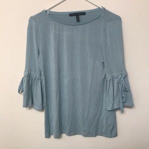 WHITE HOUSE BLACK MARKET Blue Tie up Sleeve Bells